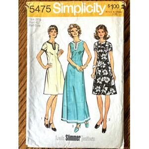 Vintage 1970s Simplicity 5475 Sewing Pattern Size 2XL Maxi & Midi Dress COMPLETE